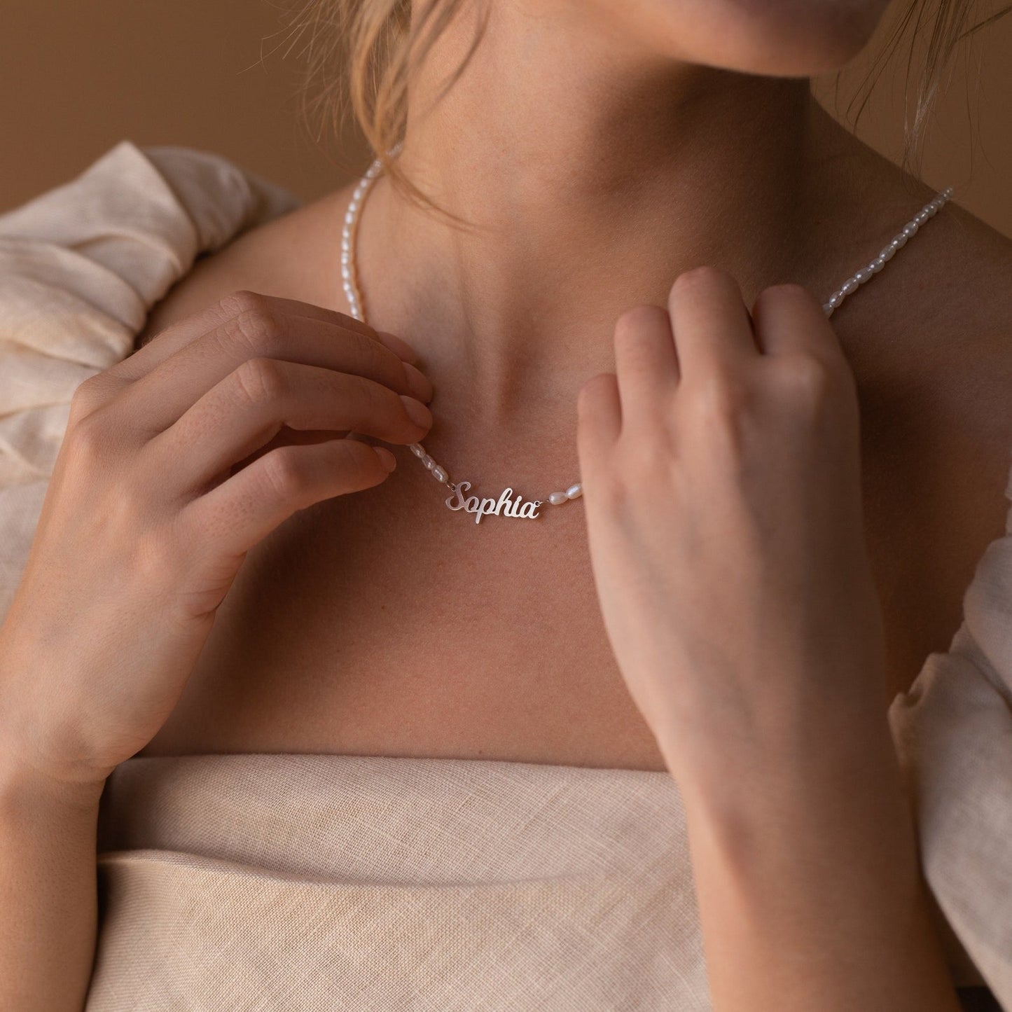 Personalized Name Pearl Necklace