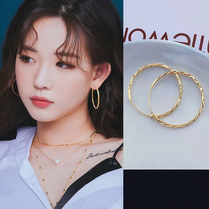 Gold-Plated Shimmer Hoop Earrings