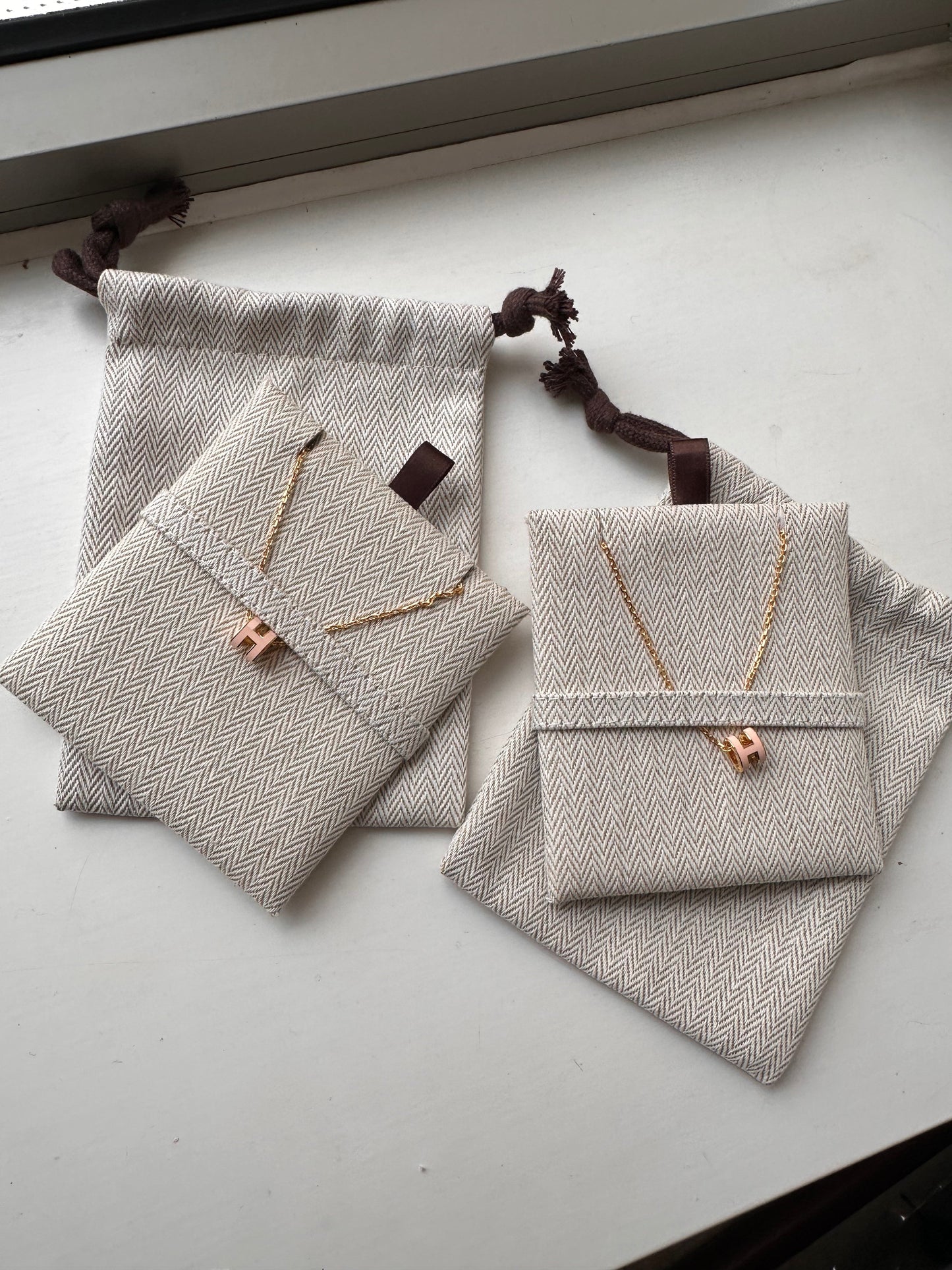 HERMES Rose Gold Pop H Necklace Metal(Many)