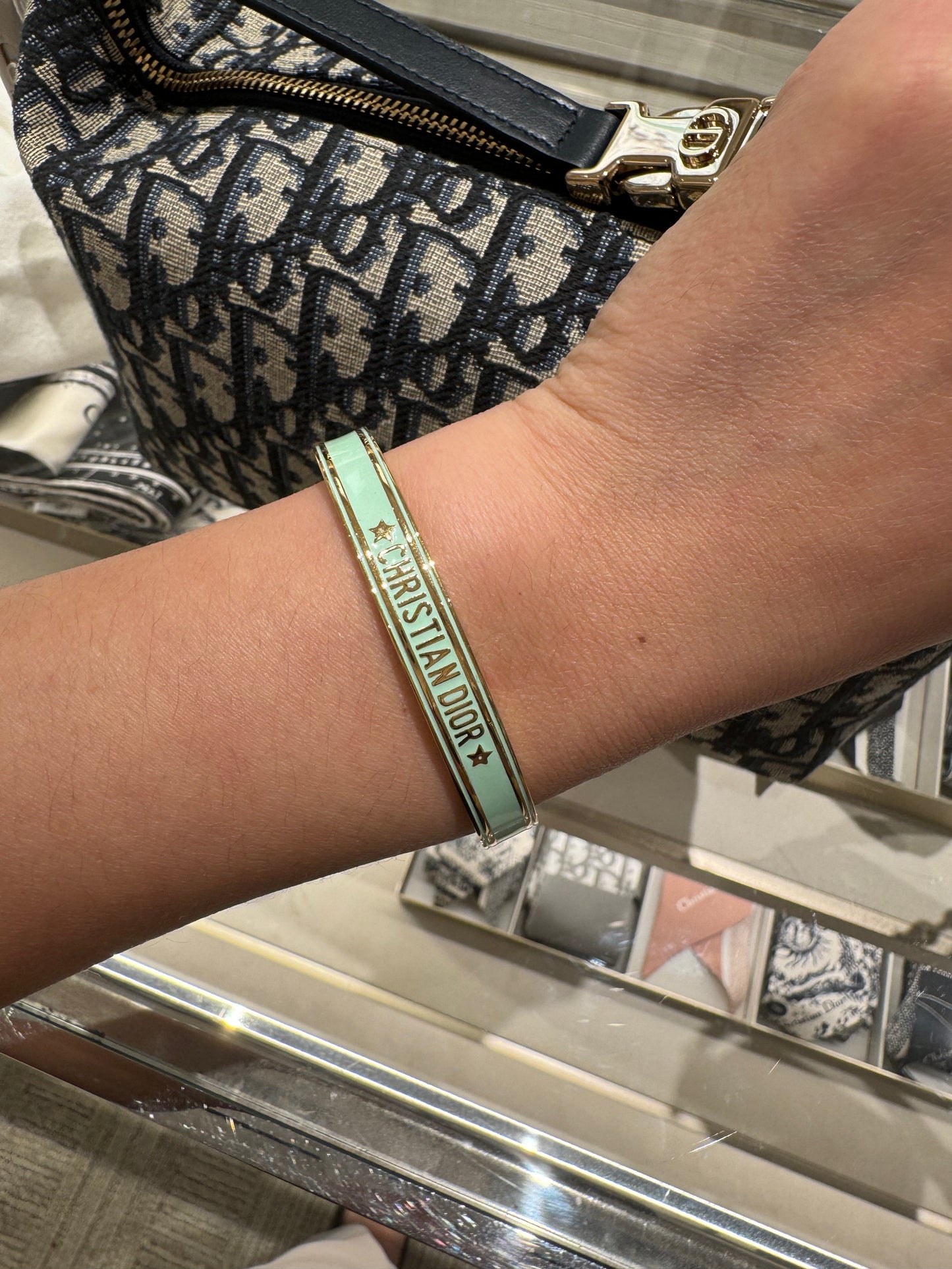 CHRISTIAN DIOR Dior Code Bangle Gold-Finish Metal(Pastel Mint)