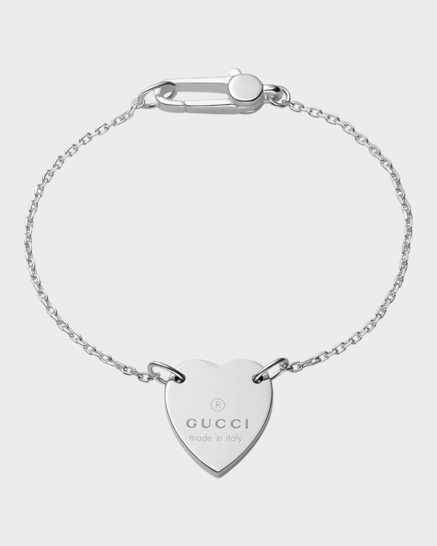 GUCCI Trademark Bracelet with Heart Pendant 925(Silver)