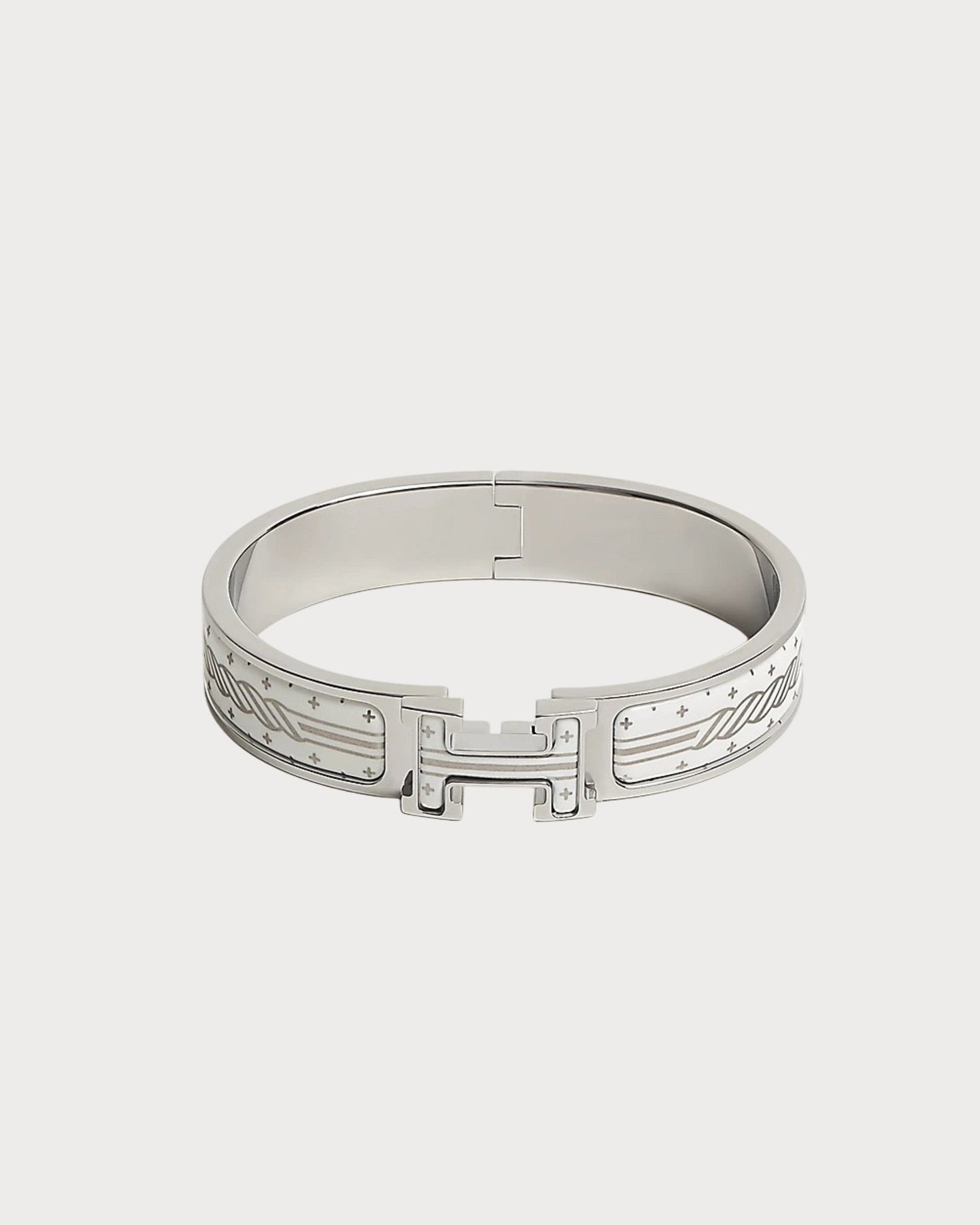 HERMES Clic H Quadrige au Fil Bracelet Metal(White)