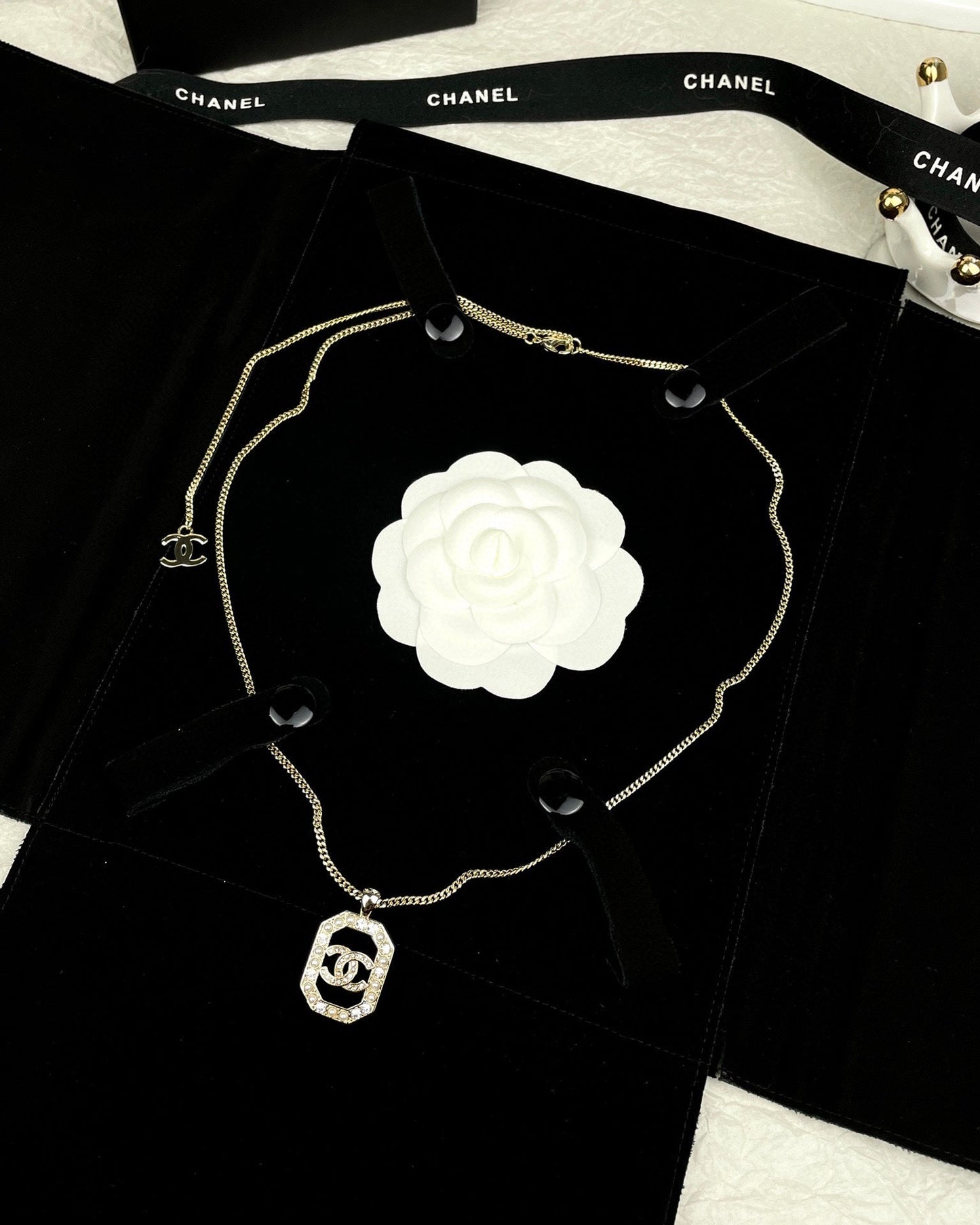 18K Chanel Perfume Bottle Chain Necklace