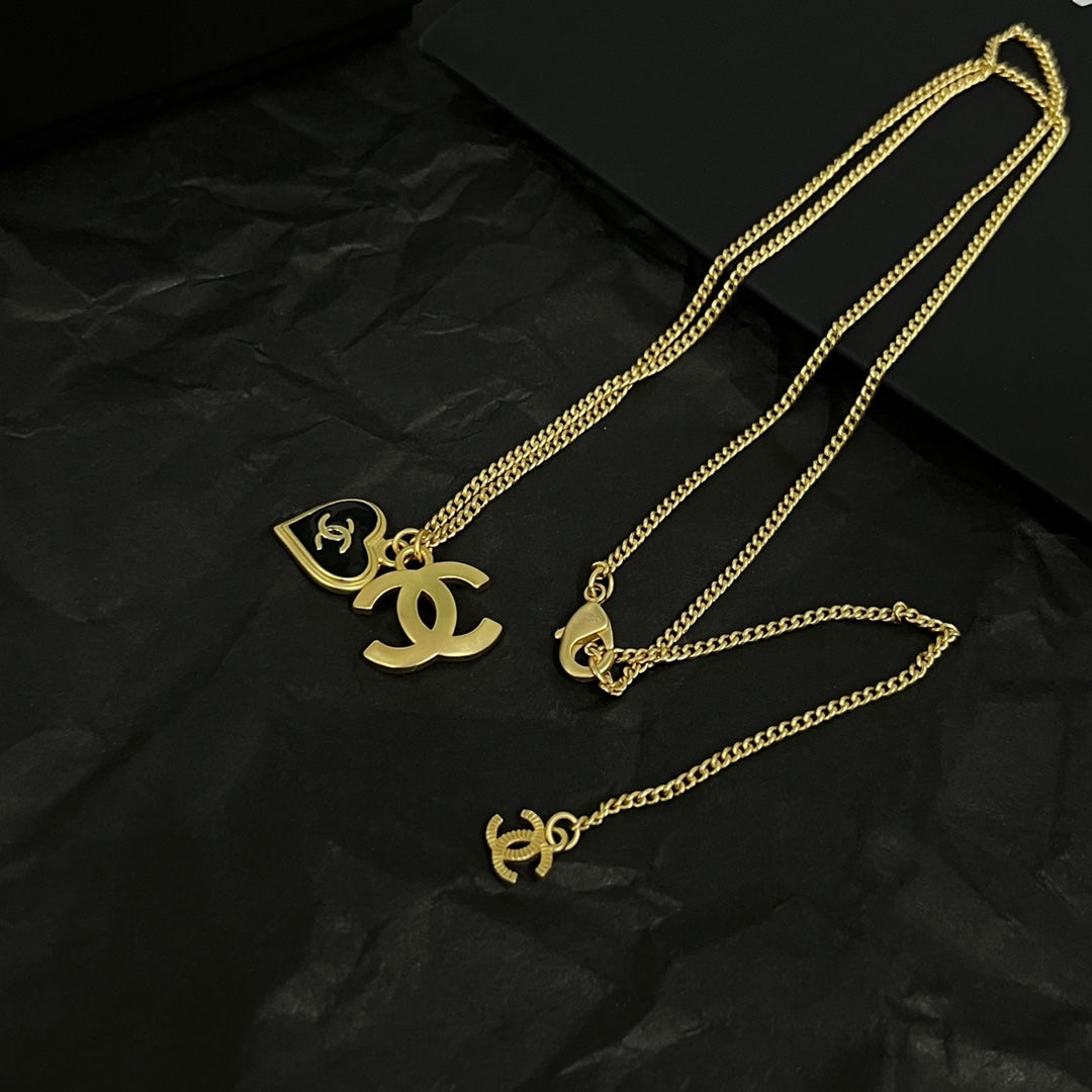 18K Chanel Black Heart Necklace