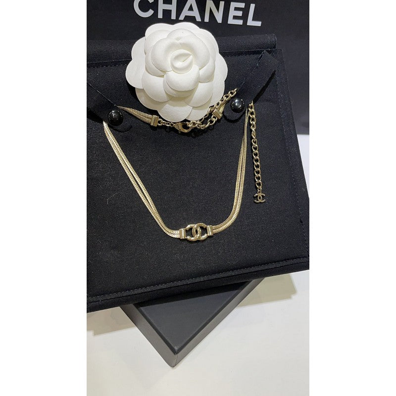 18K Chanel Gold Choker Chain Necklace