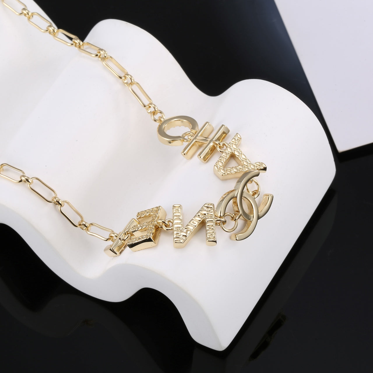 18K Chanel Script Chain Necklace
