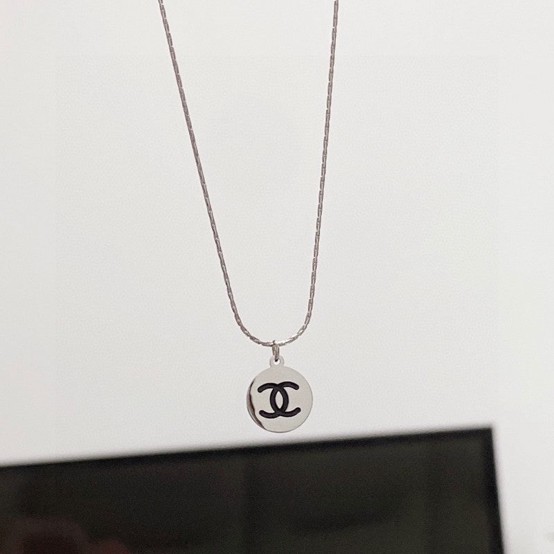 18K Chanel Round Logo Necklace