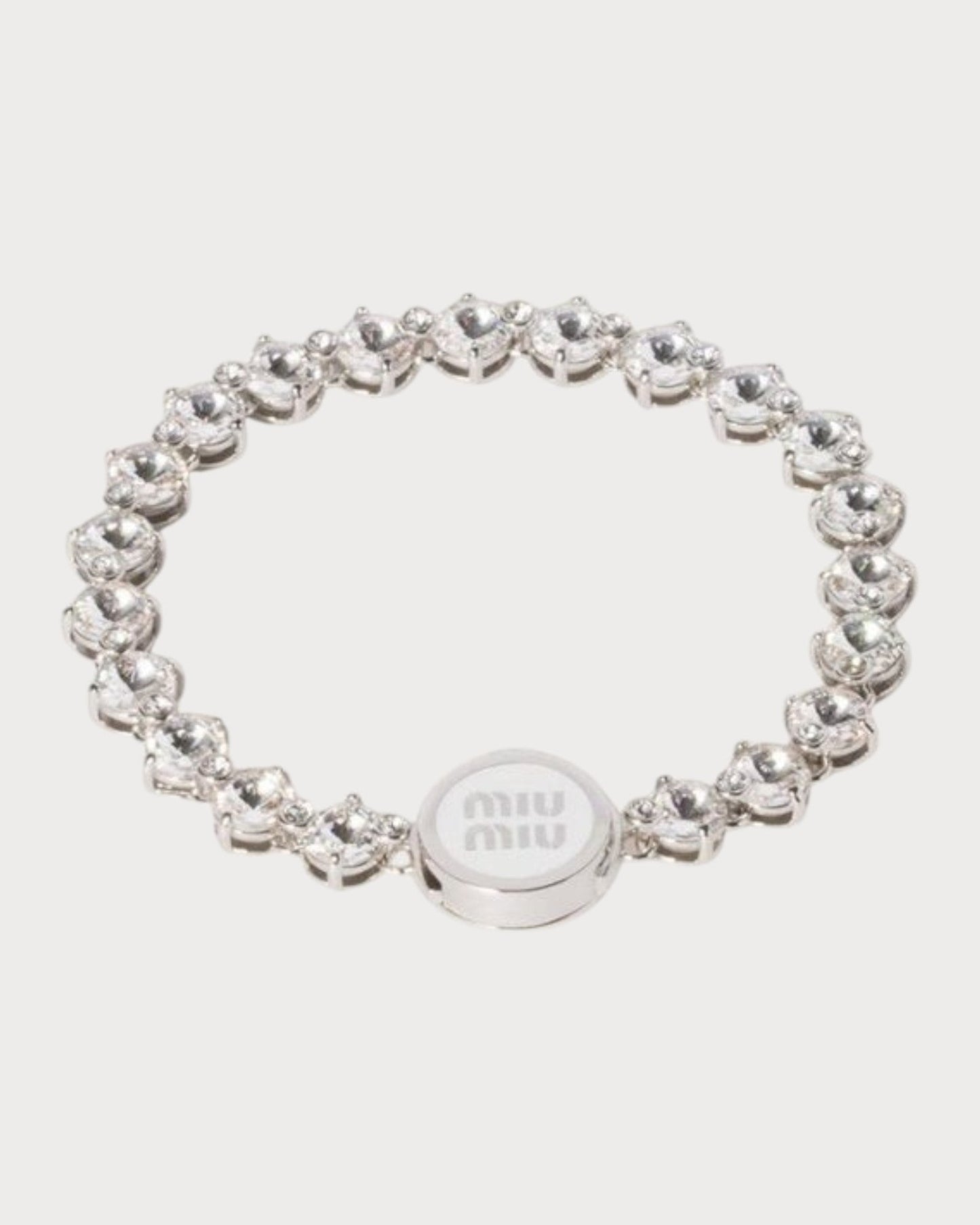 MIU MIU Metal Bracelet with Crystals(Silver)