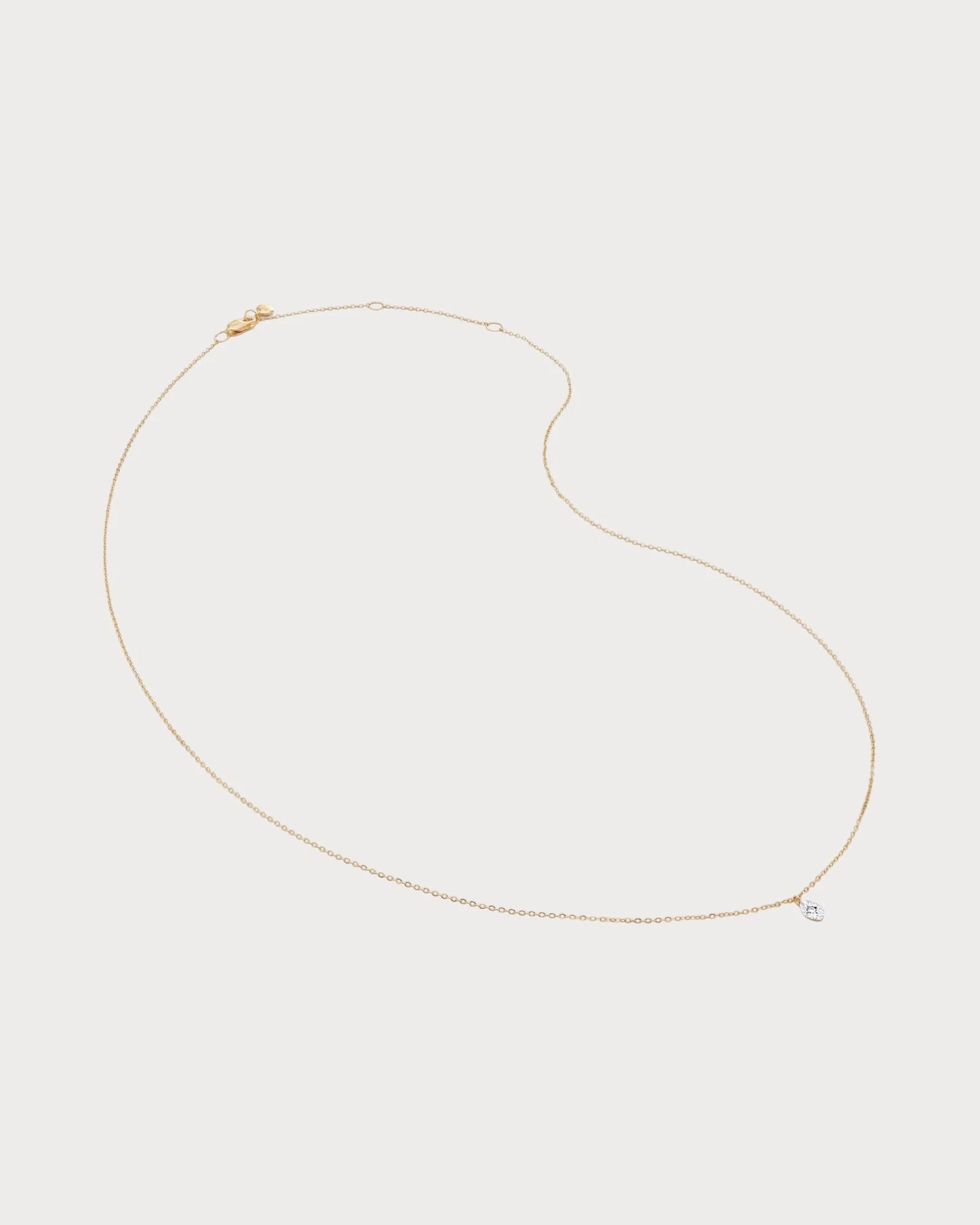 MONICA VINADER Marquise 14ct Yellow Gold And 0.016ct Lab-Grown Diamond Pendant Necklace(Gold)