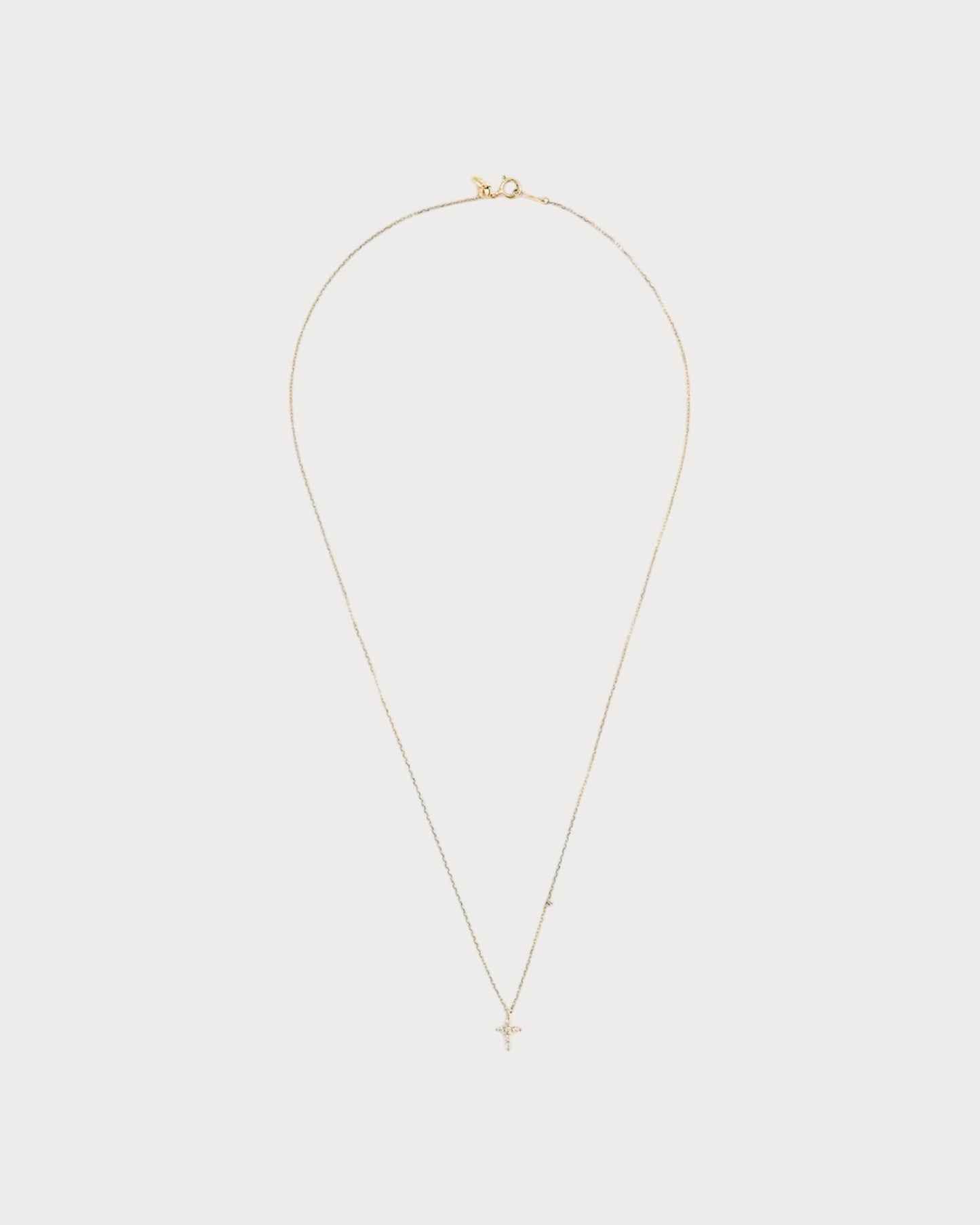 PERSEE Yellow Gold and Diamond Symbols Cross Necklace(Yellow Gold)