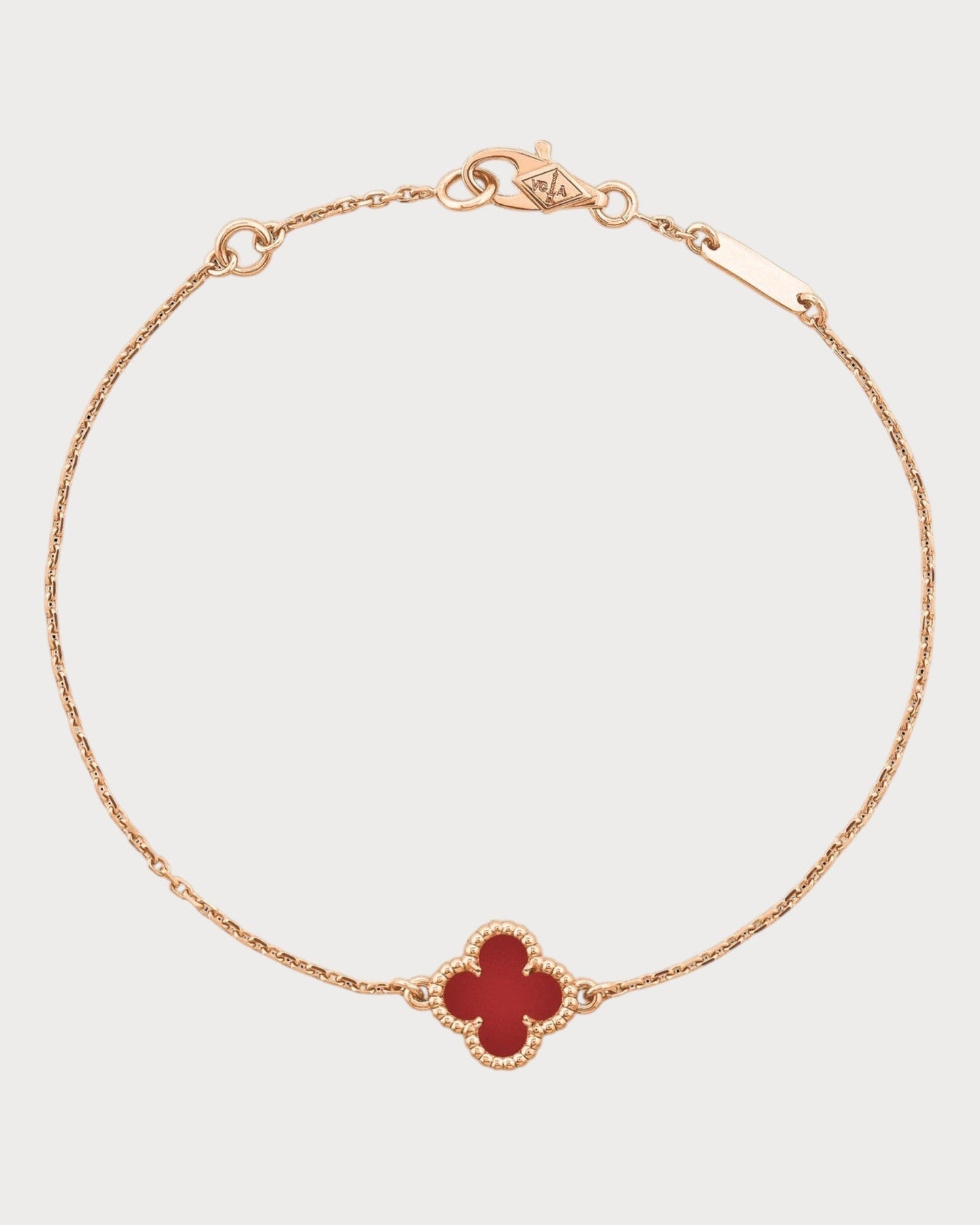 VAN CLEEF & ARPELS Sweet Alhambra Carnelian Bracelet 18k(Rose Gold)