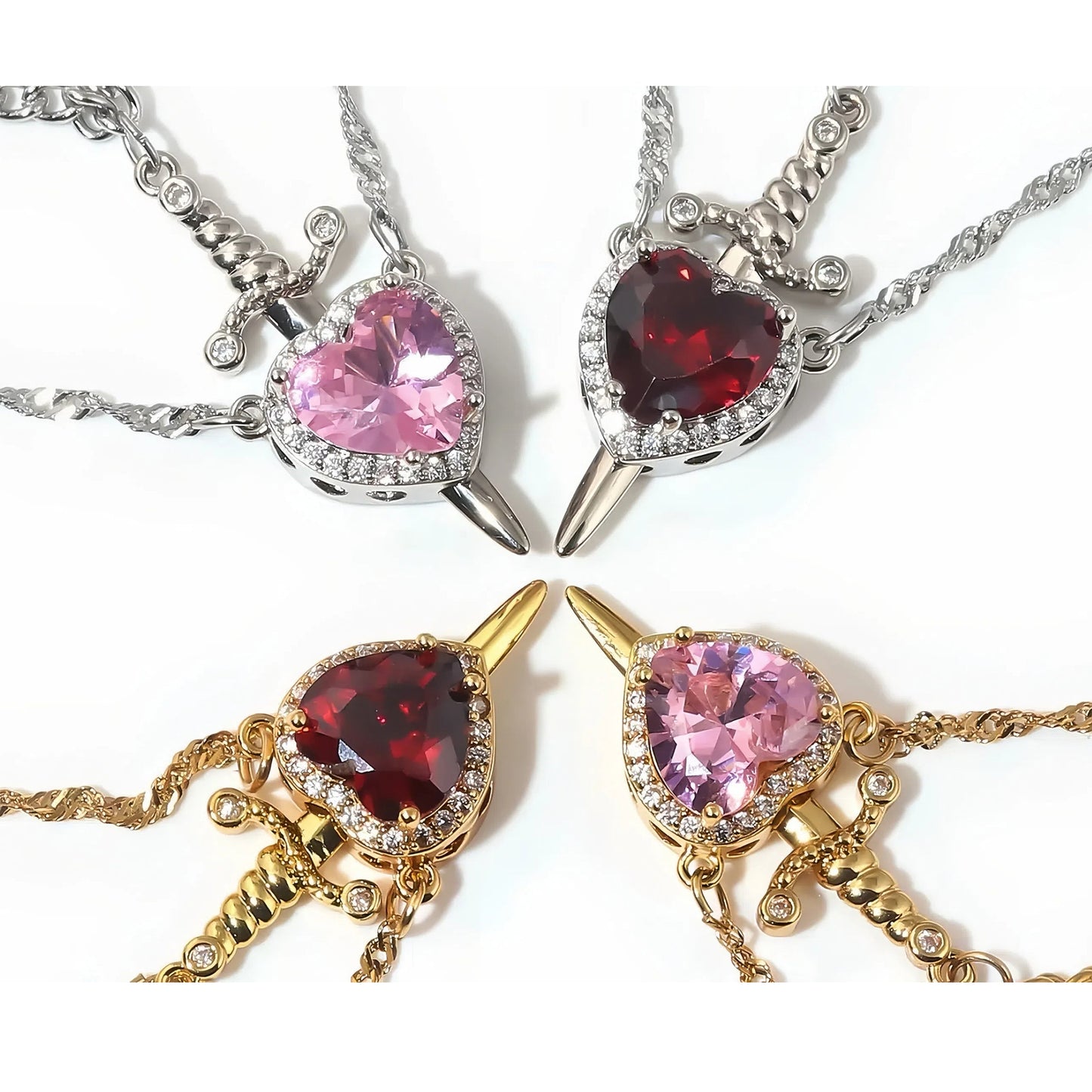 Heart & Dagger 2-Piece Necklace