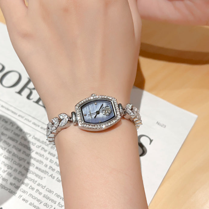 Water-Resistant Camellia Crystal Watch