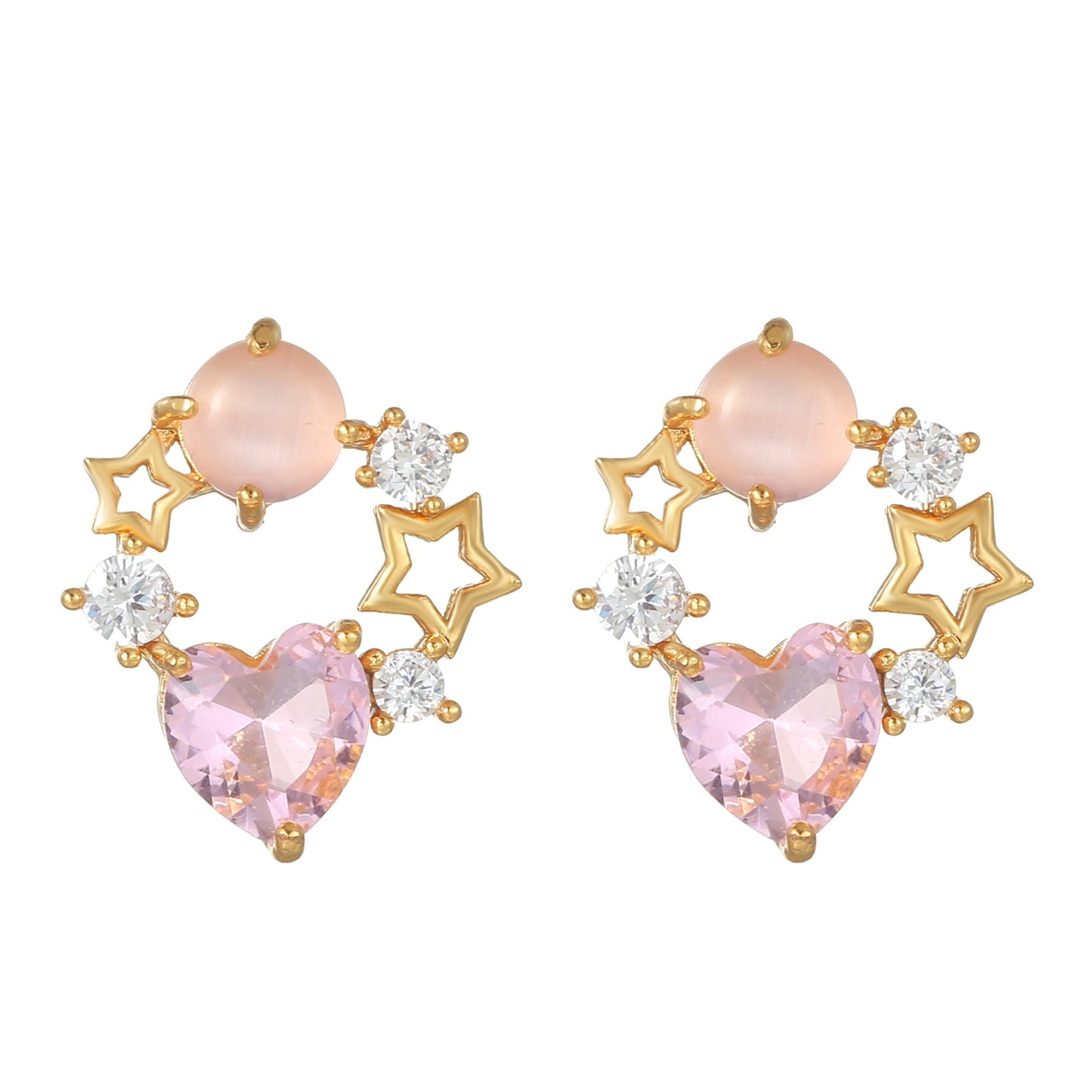 Sweet Pink Love Earrings Set