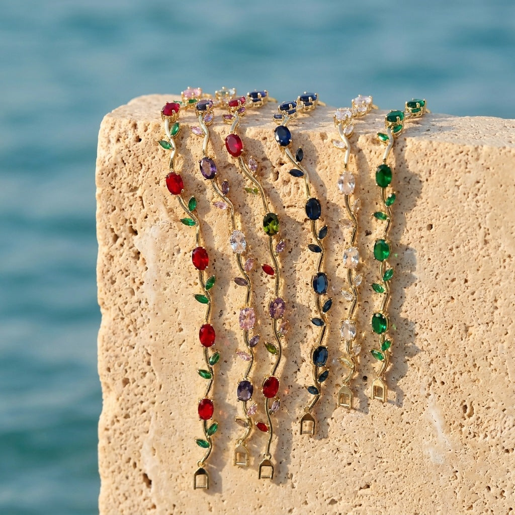 Vintage Jewel-Toned Vine Bracelet