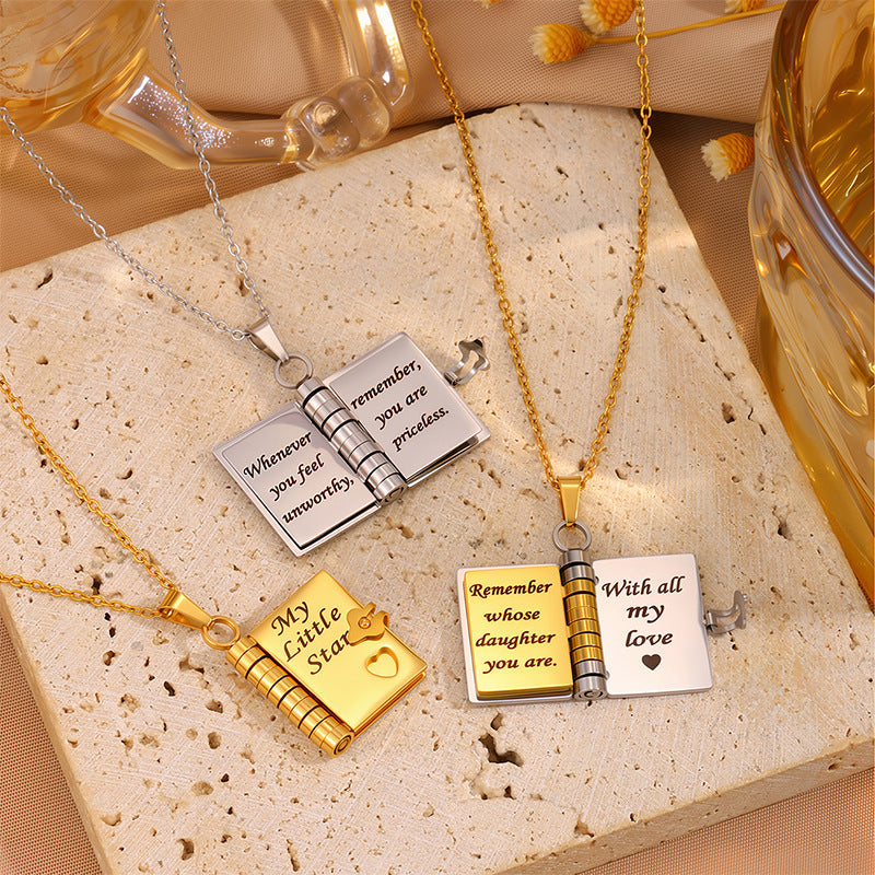 ¡°My Little Star¡± Book Locket Necklace ¨C Gift for Daughter or Son