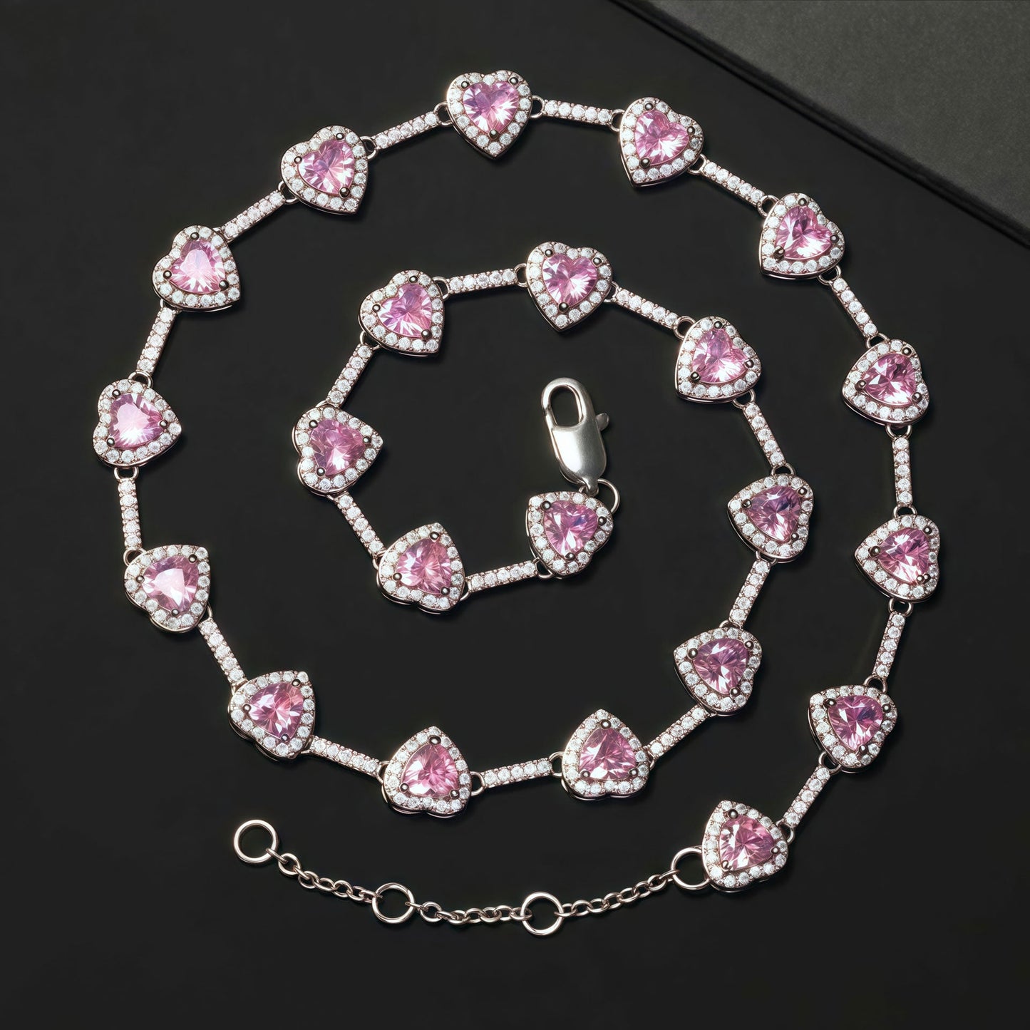 Colorful Heart Crystal Zirconia Necklace