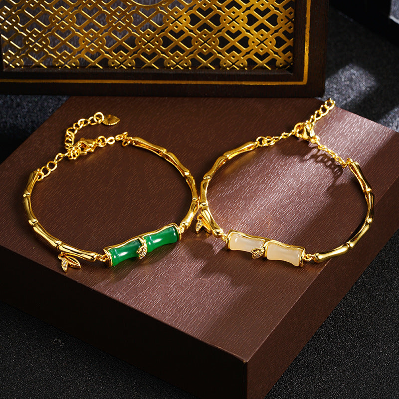 White Jade Bamboo Bracelet