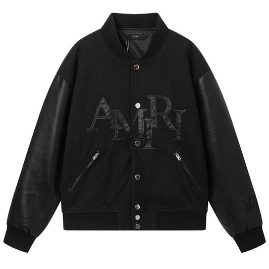 AMRl Staggered Logo Varsity Jacket