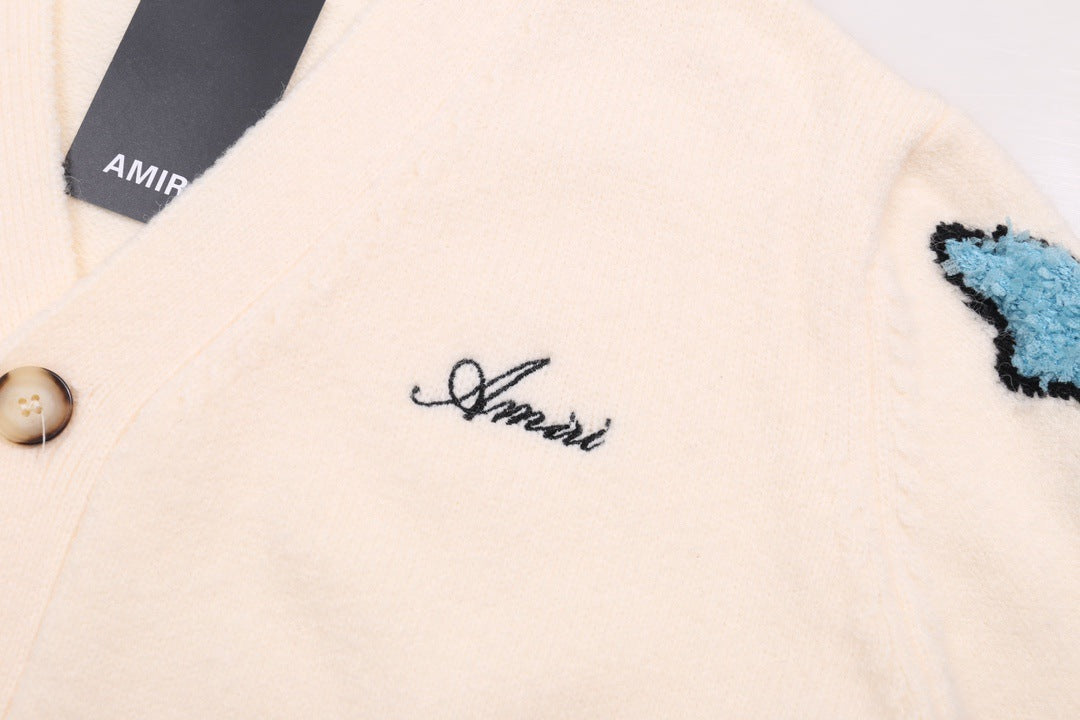 AMRI Cotton V-Neck Bones Cardigan