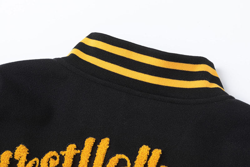 AMRI Appliquéd Wool-Blend and Full-Grain Leather Varsity Jacket