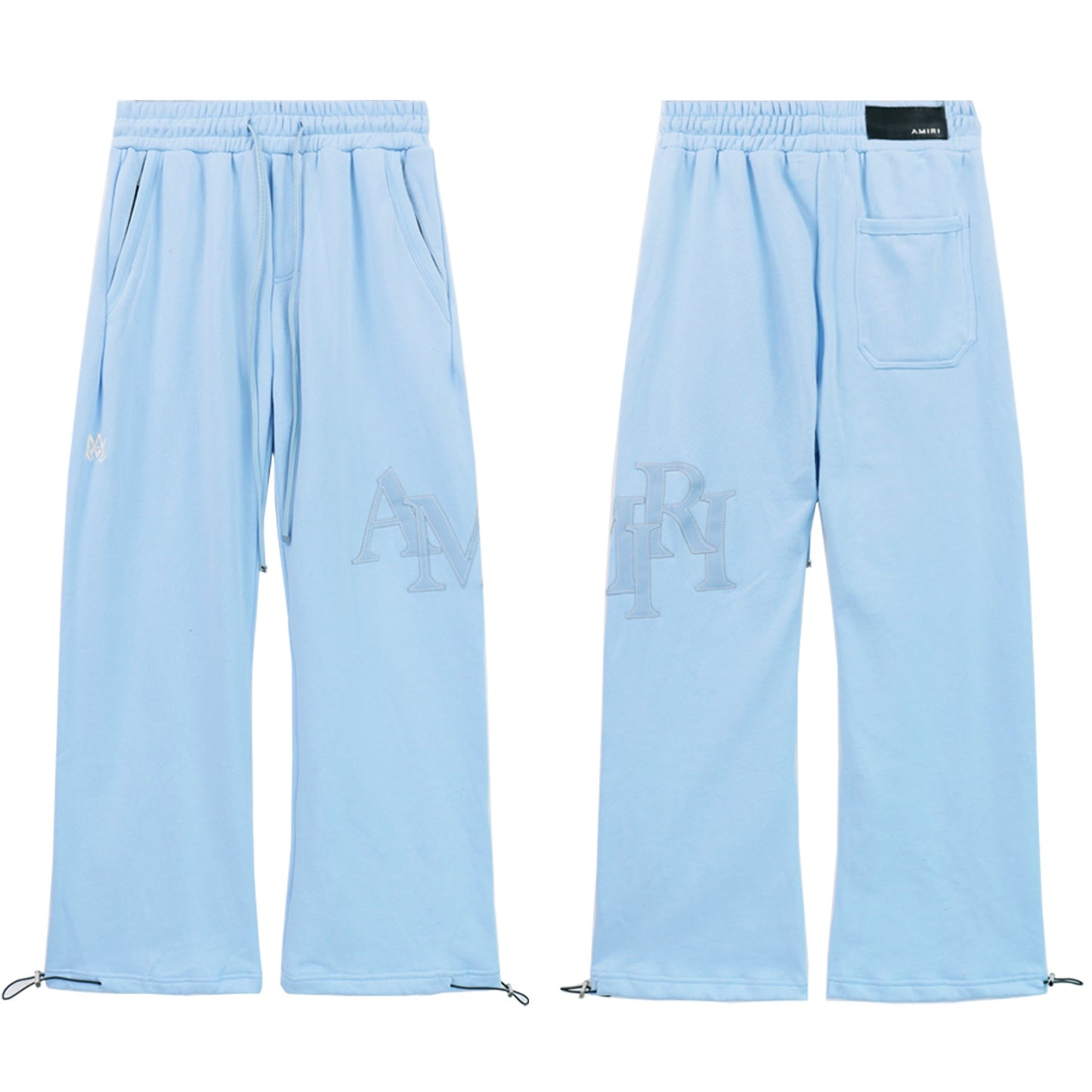 AMRI Leather Logo Cotton-Jersey Pant