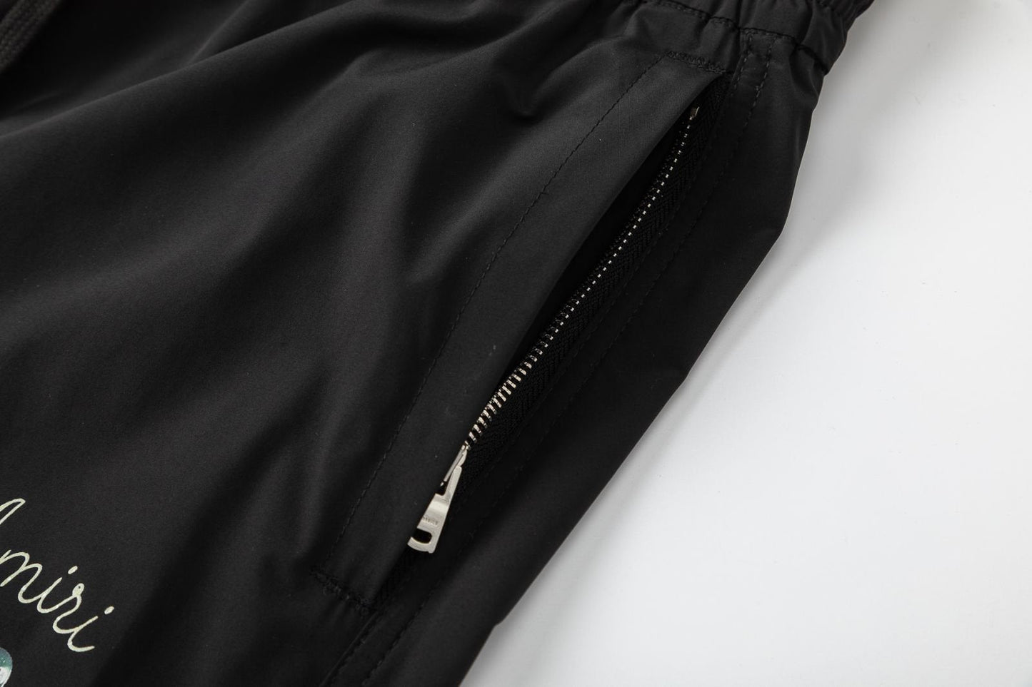 AMRI Pool Cue Straight-Leg Mid-Length Logo-Print Swim Shorts