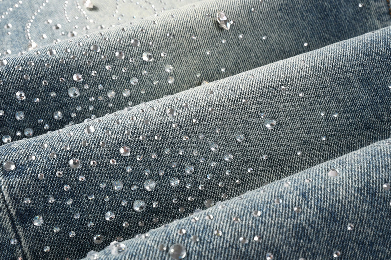 Purple Brand Crystal Diamond Jeans #9133