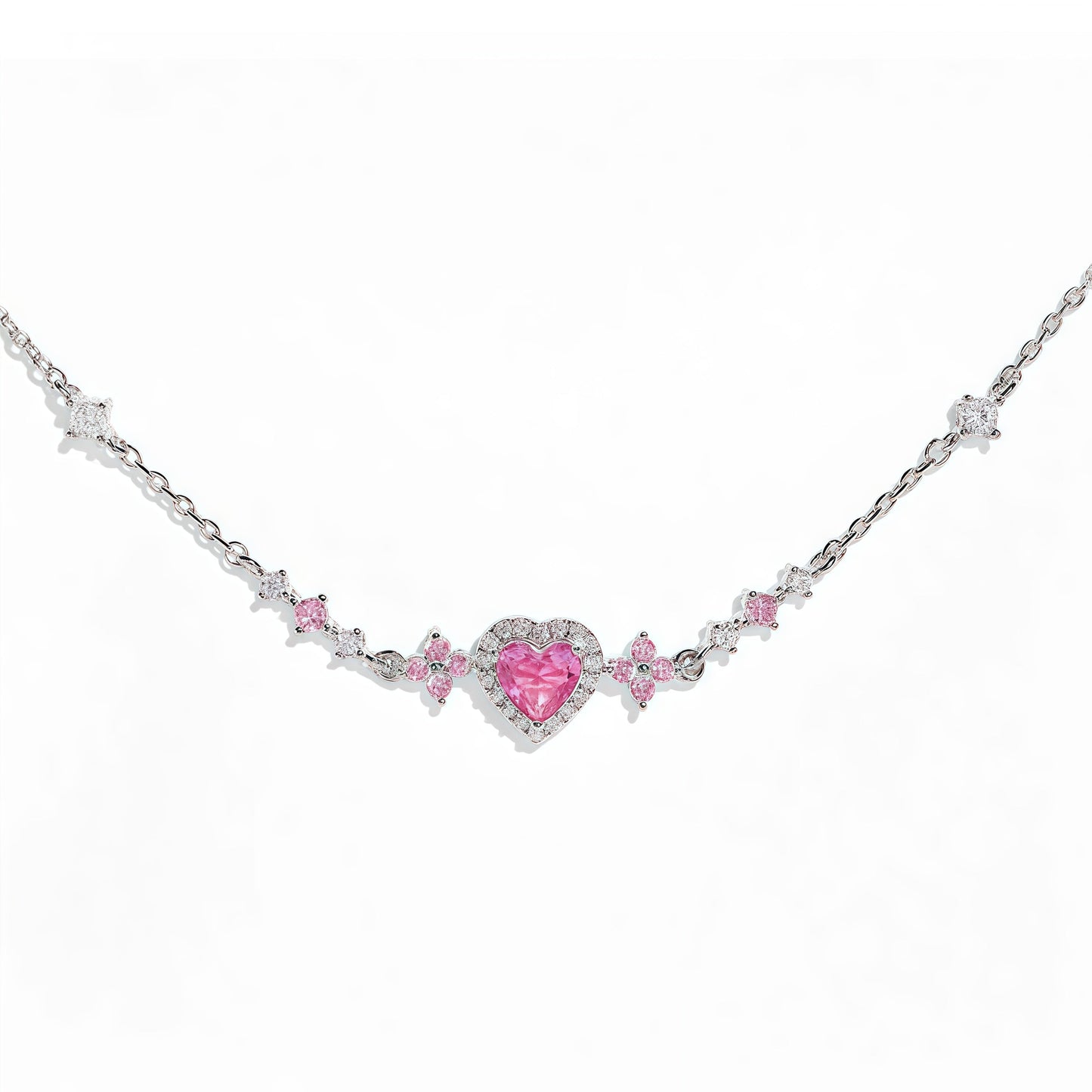 Sweet Pink Bow Crystal Stacking Bracelet