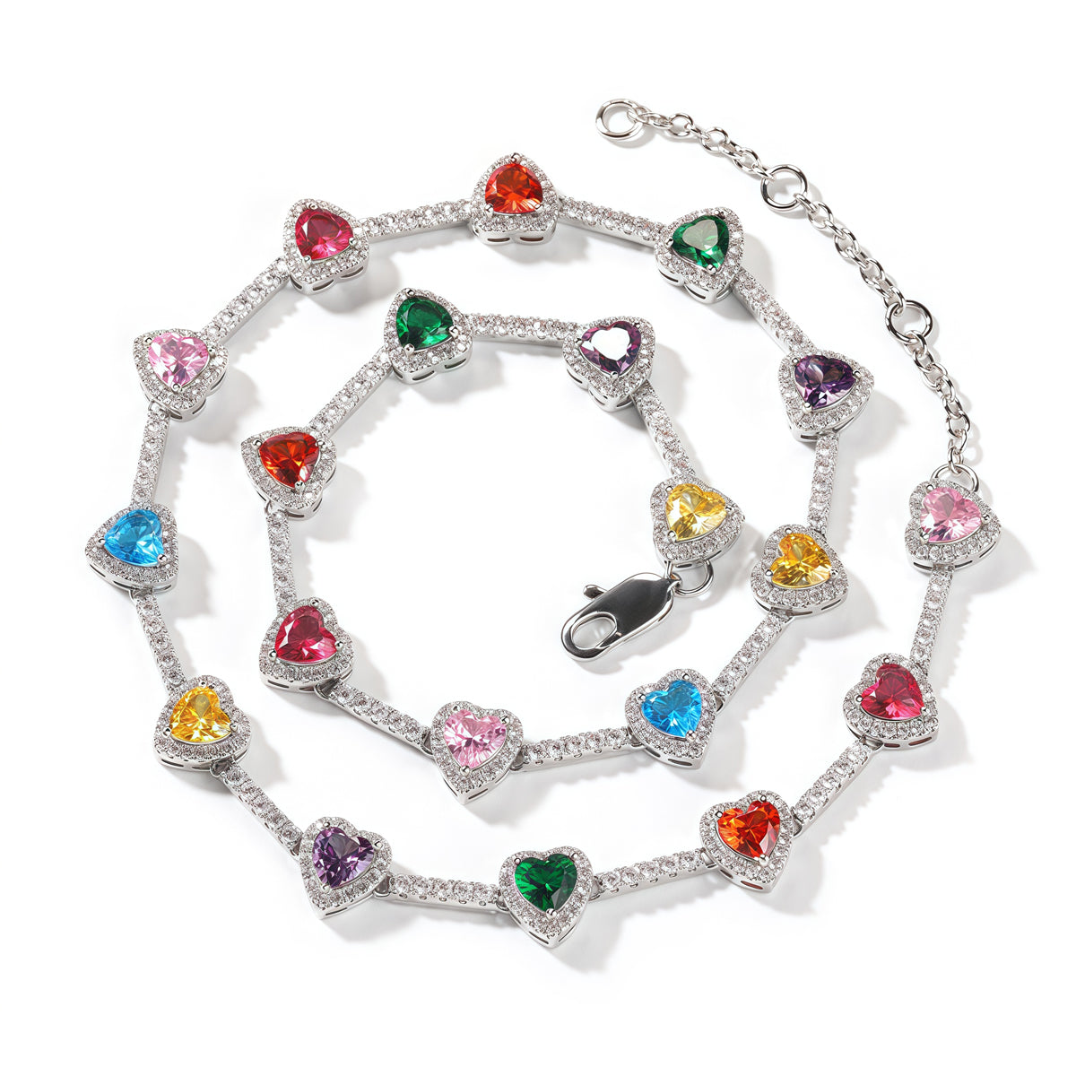 Colorful Heart Crystal Zirconia Necklace