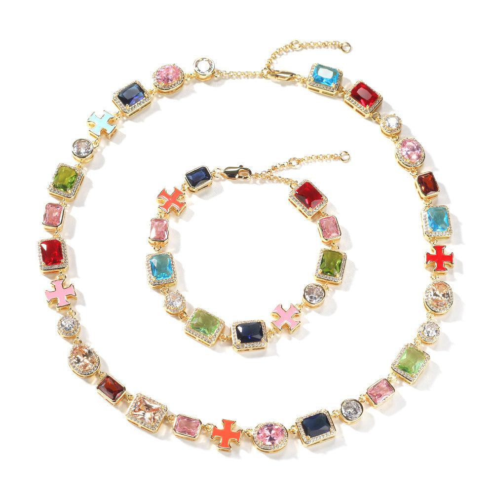 Colorful Crystal Zirconia Necklace