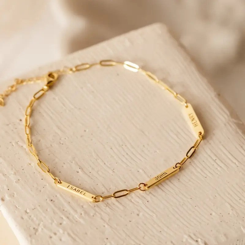 Personalized Minimalist Paperclip Name Bracelet