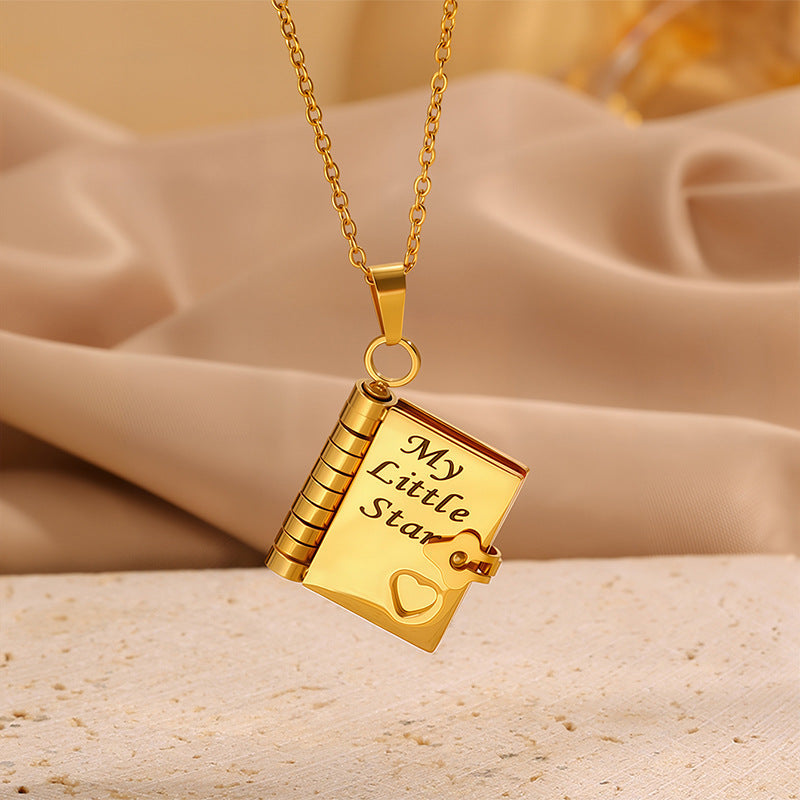 ¡°My Little Star¡± Book Locket Necklace ¨C Gift for Daughter or Son