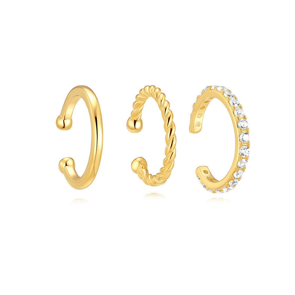 3-Pair Stacking Hoop Earrings Set