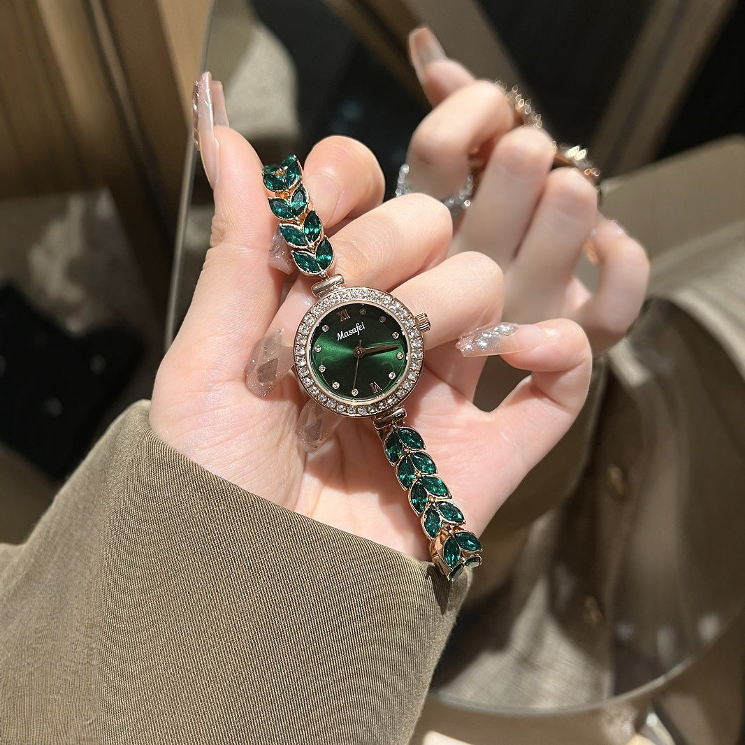 Water-Resistant Mermaid Tail Crystal Watch