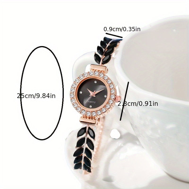 Sparkling Leaf Bracelet Watch