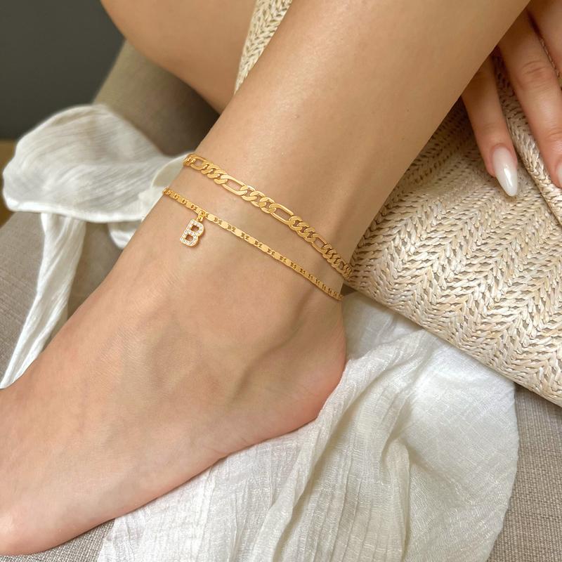 Waterproof & Tarnish-Free Classic Initial Anklet