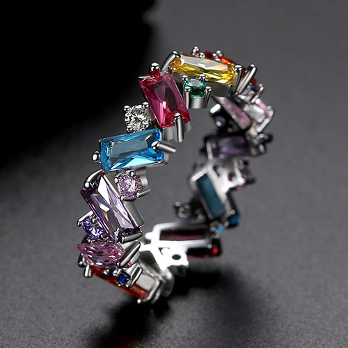 Colorful Cubic Zirconia Ring ¨C 18K Gold Plated