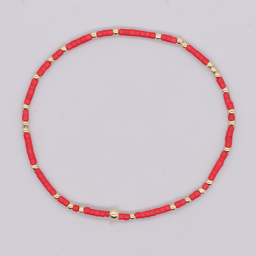 Colorful Beaded Elastic Cord Bracelet Set