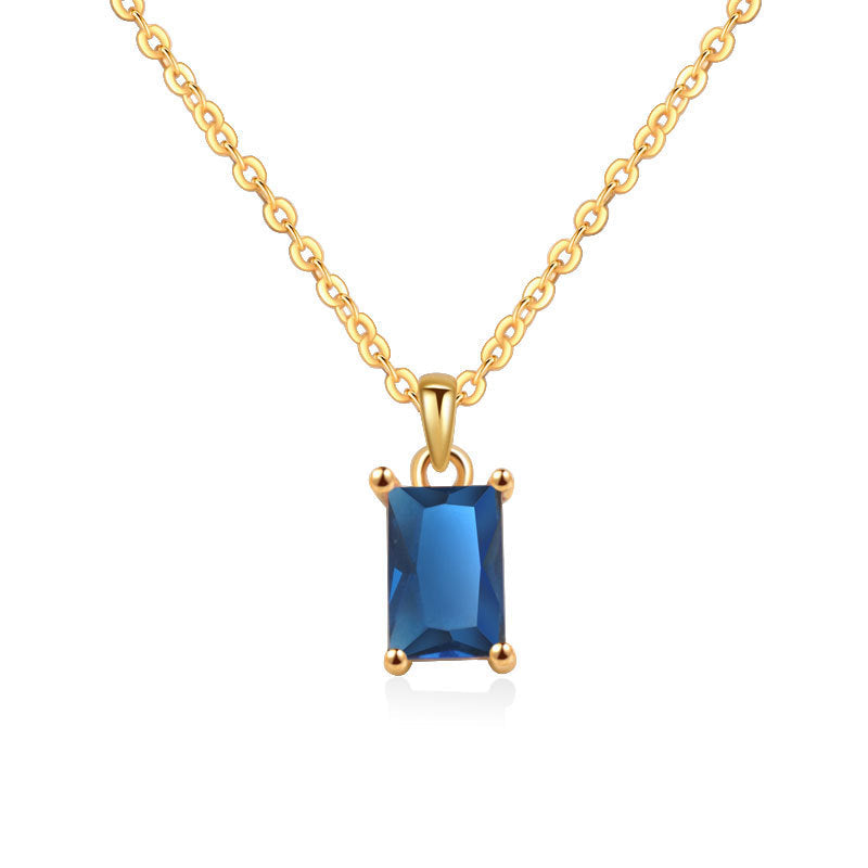 12 Birthstone Pendant Sterling Silver Necklace