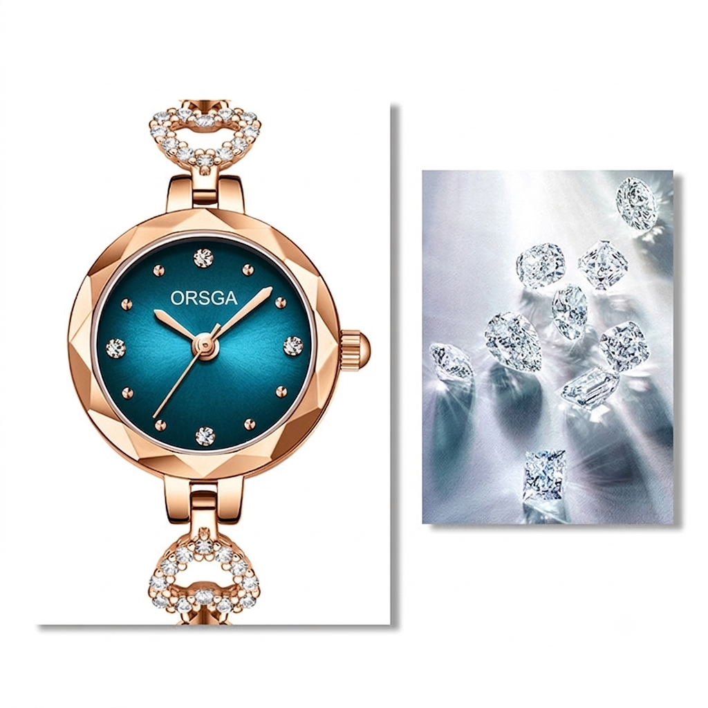 Ocean Heart Crystal Waterproof Watch