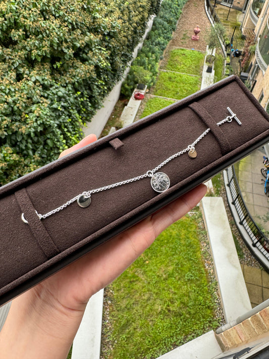 HERMES Ex-Libris Bracelet Metal(Silver/Rose Gold)