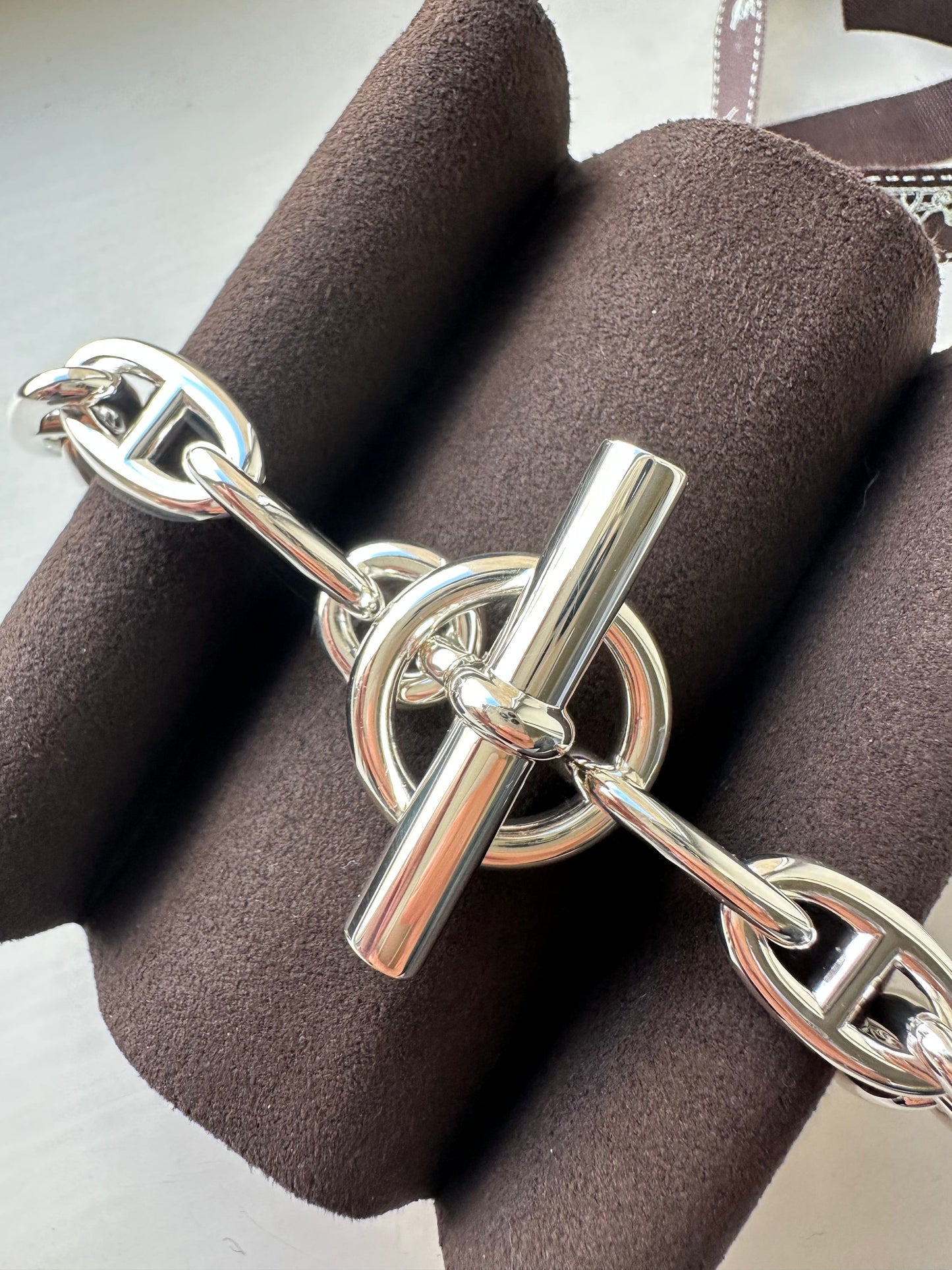 HERMES Chaine d'ancre Bracelet 925(Medium/Silver)