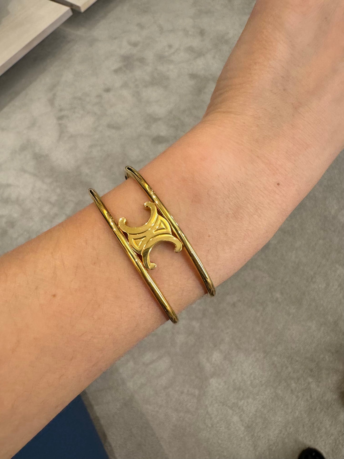 CELINE Gold Triomphe Cuff Brass(3 Colors)