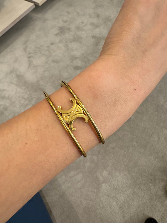 CELINE Gold Triomphe Cuff Brass(3 Colors)