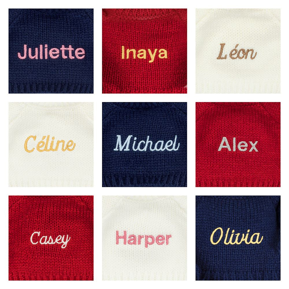 Blossom Beige Bunny 'Petal' with Personalized Red Jumper