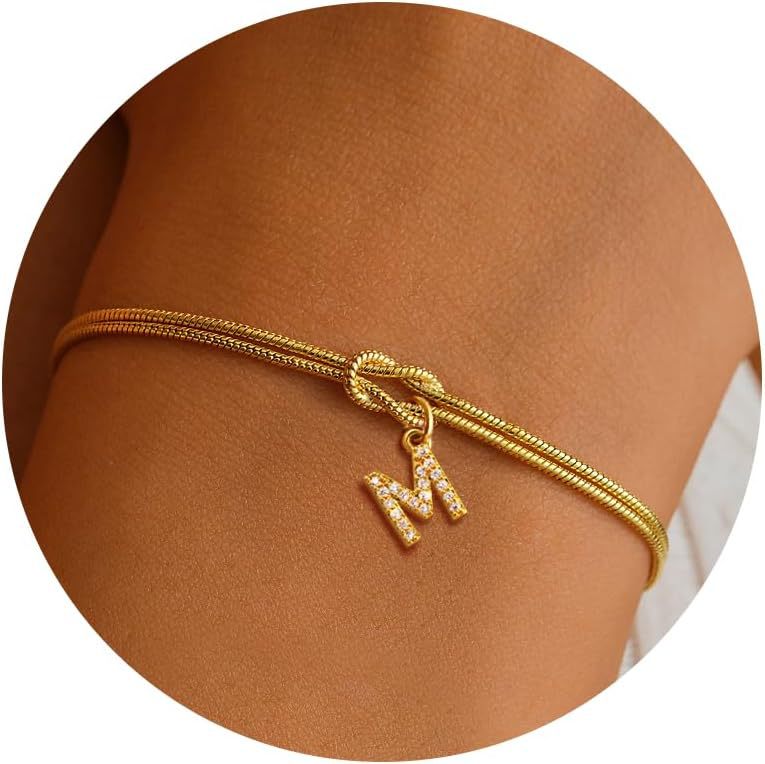 Minimalist Knot & Initial Bracelet
