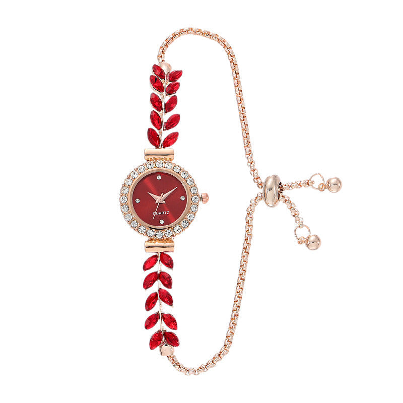Sparkling Leaf Bracelet Watch
