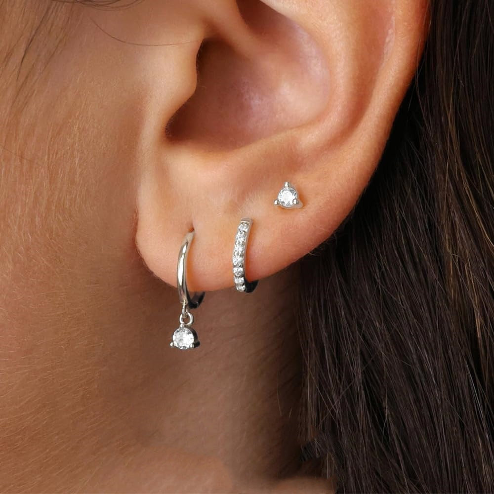 3 Pairs Minimalist Hoop Earrings Set