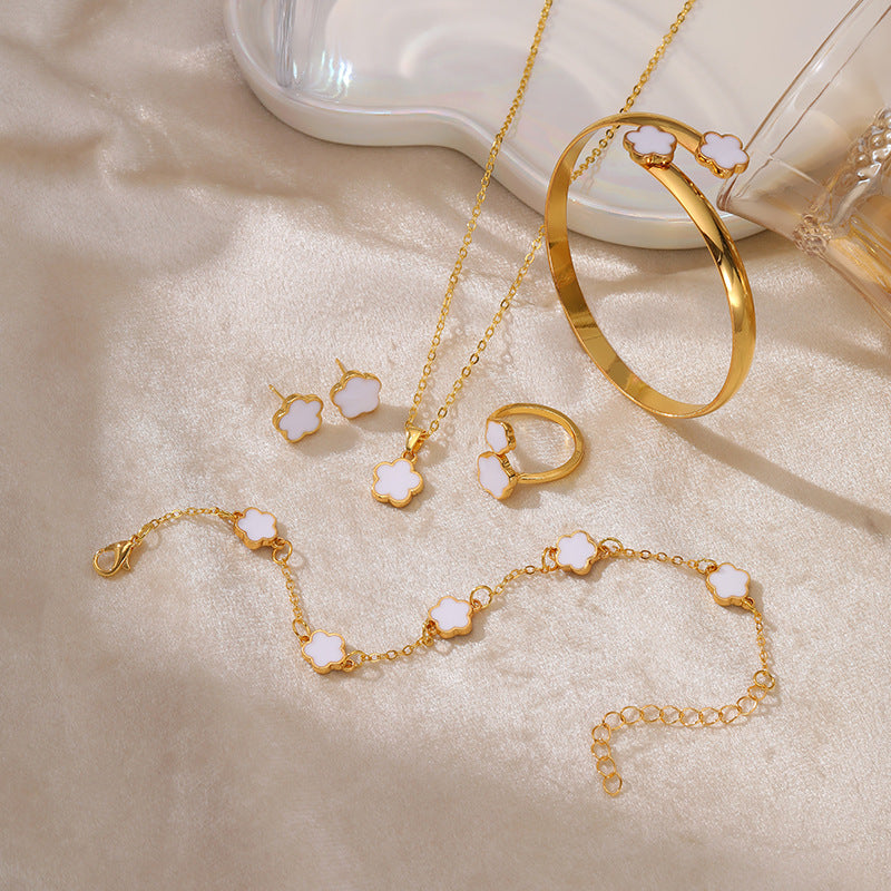 Flower Design Five-Piece Jewelry Set